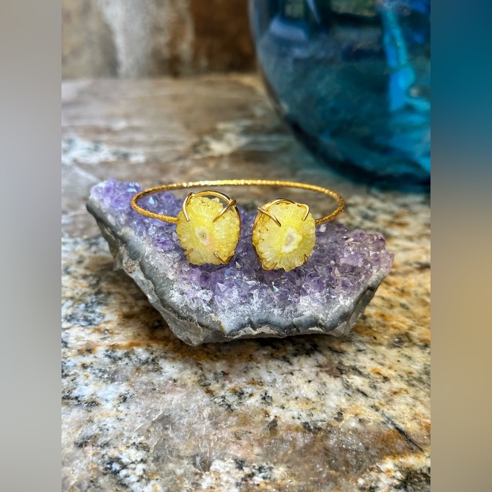 Gold Yellow Solar Quartz Stone Bracelet